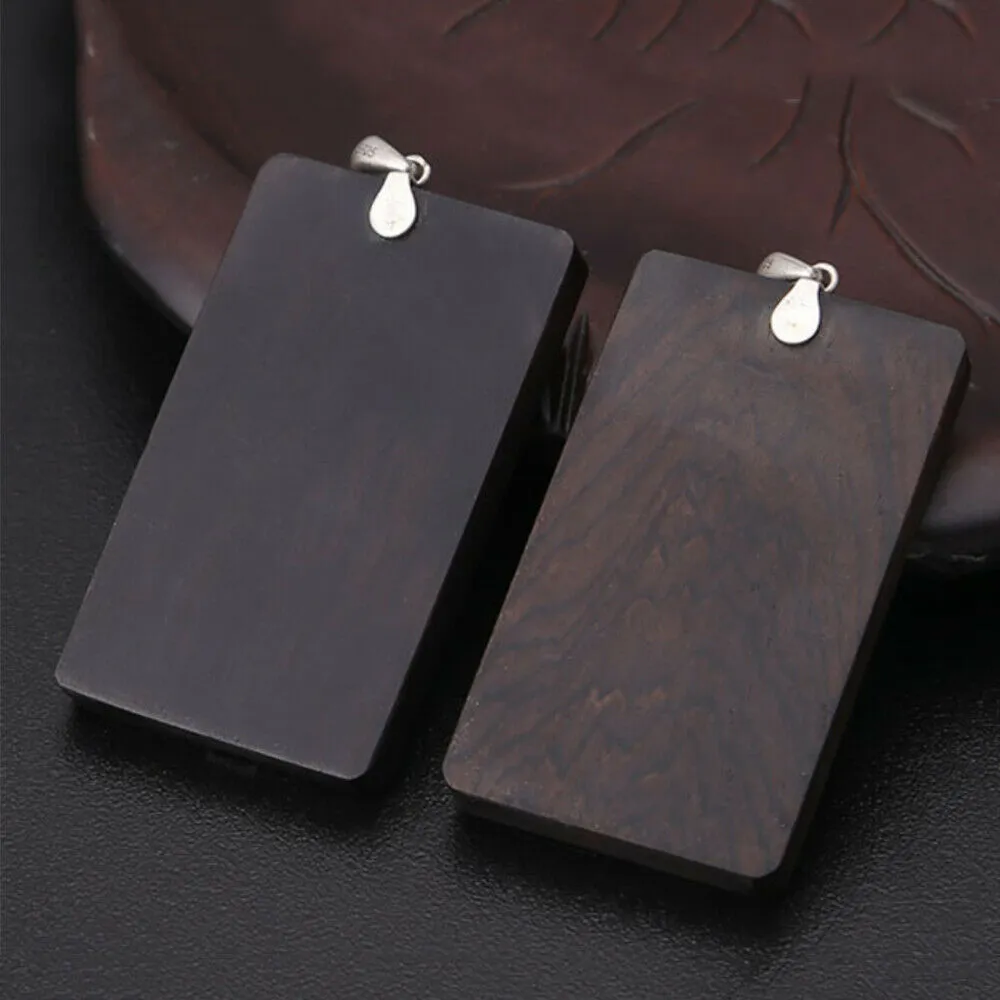 Real Solid 925 Sterling Silver Pendants Ebony Lotus Flower Fish Animal Fashion Jewelry