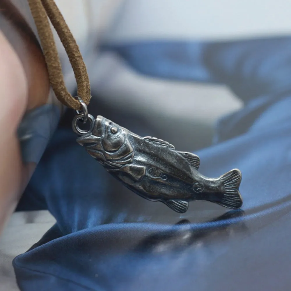 Real Solid 925 Sterling Silver Pendants Fish Animal Men Fashion Jewelry
