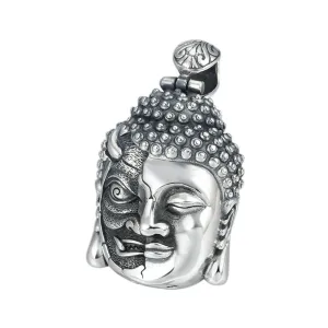 Real Solid 925 Sterling Silver Pendants Good-and-Evil Buddha Devil Fashion Jewelry