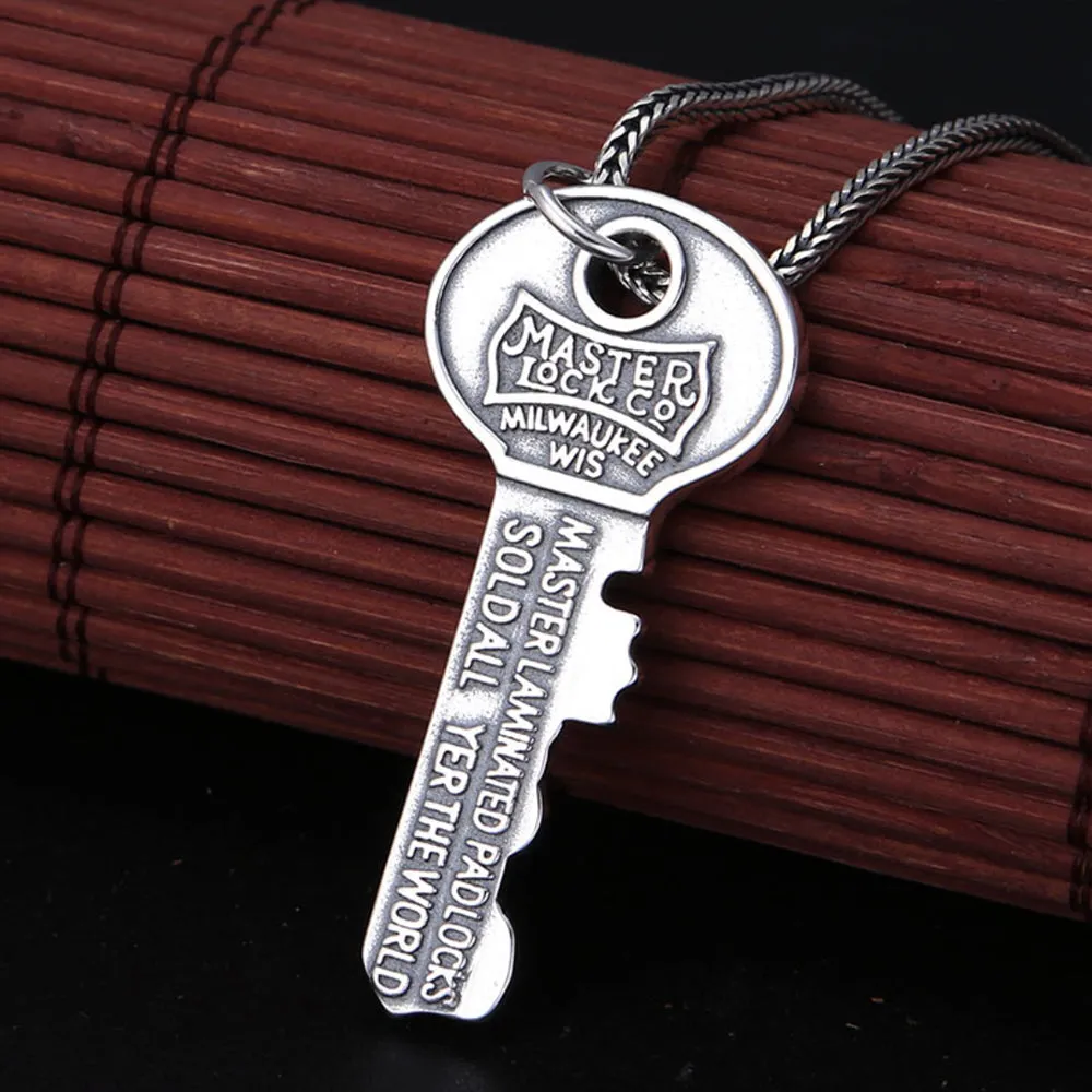 Real Solid 925 Sterling Silver Pendants Key Words Men Women Fashion Jewelry