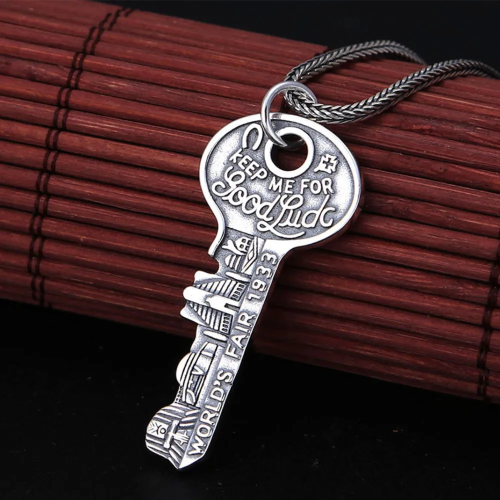 Real Solid 925 Sterling Silver Pendants Key Words Men Women Fashion Jewelry