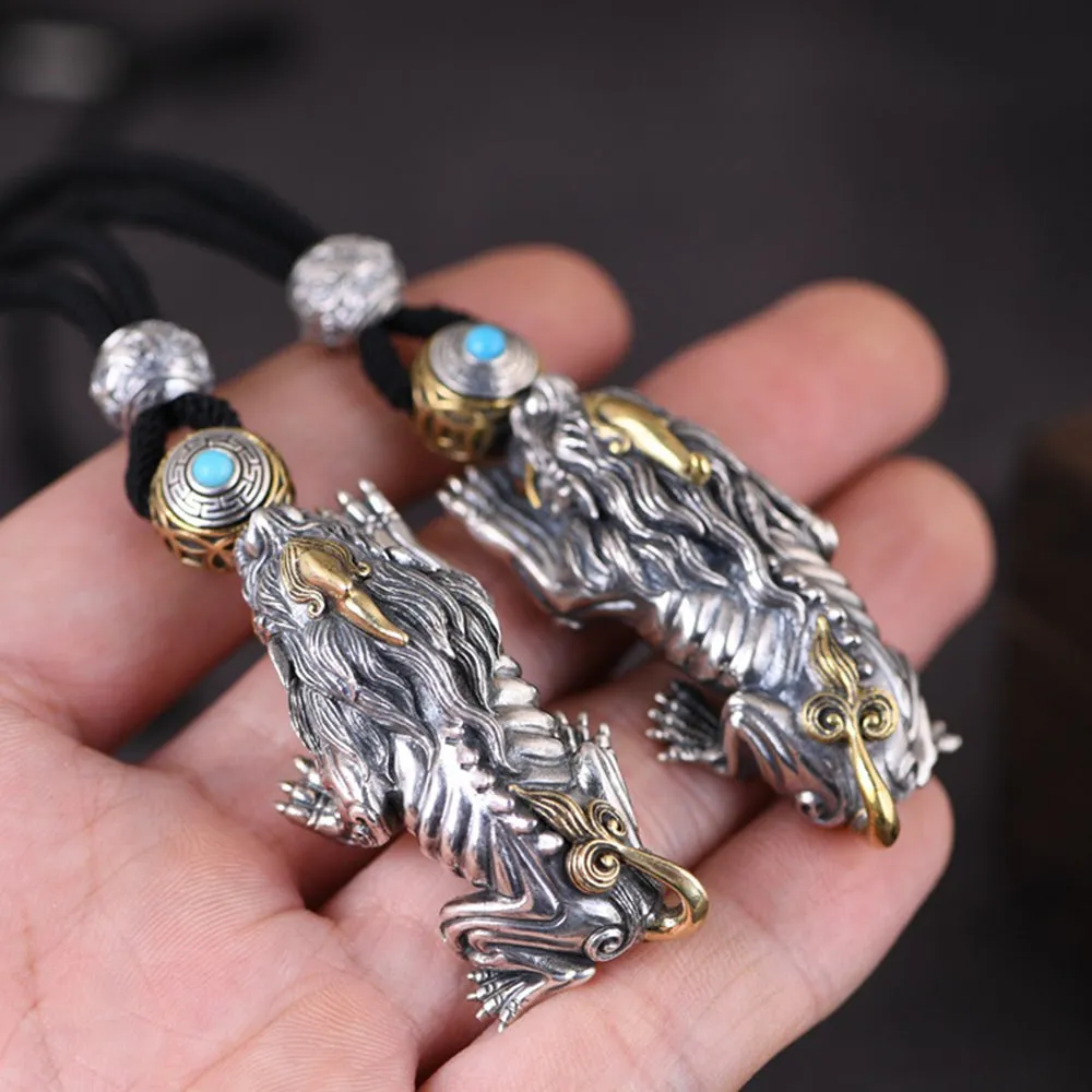 Real Solid 925 Sterling Silver Pendants PiXiu Mythical Animal Wealth Men Fashion Jewelry