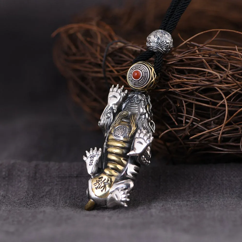 Real Solid 925 Sterling Silver Pendants PiXiu Mythical Animal Wealth Men Fashion Jewelry