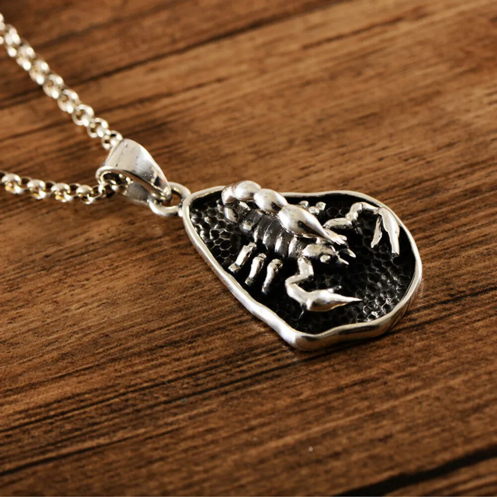 Real Solid 925 Sterling Silver Pendants Scorpion Cellular Men Fashion Jewelry