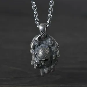 Real Solid 925 Sterling Silver Pendants Skull Men Hiphop Jewelry