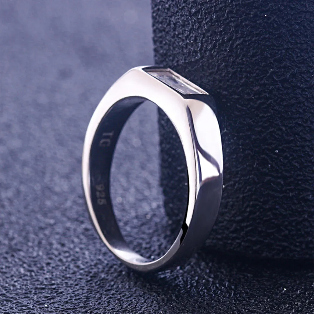 Real Solid 925 Sterling Silver Rings Cubic Zirconia Fashion Couples Jewelry Size 8-12