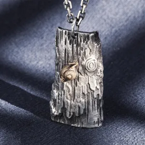 Real Solid 999 Sterling Silver Pendants Snails Animal Tree Stump Plant Jewelry