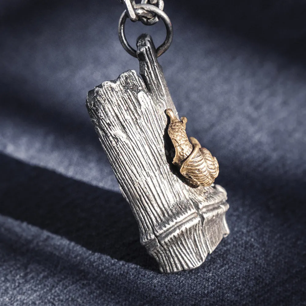 Real Solid 999 Sterling Silver Pendants Snails Animal Tree Stump Plant Jewelry