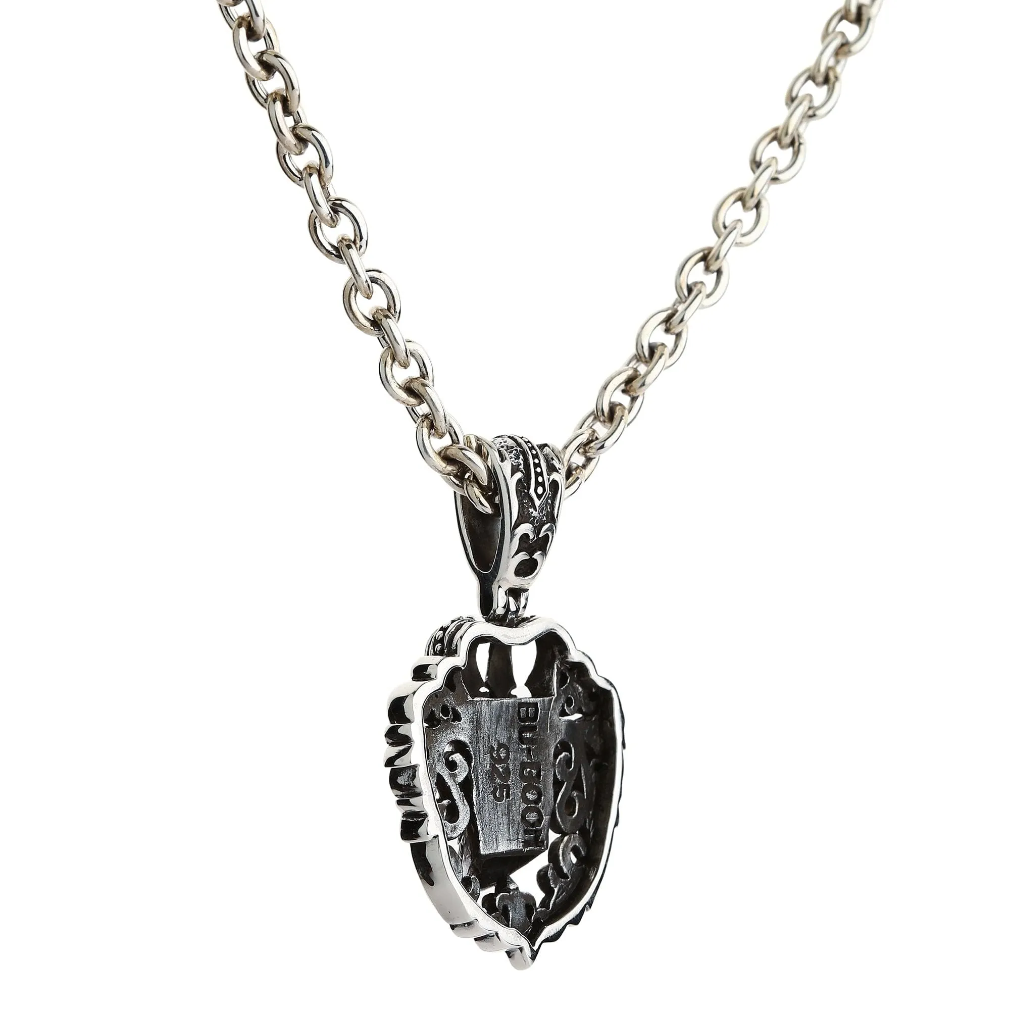 Red Eyes Queen Crown Skull Sterling Silver Gothic Pendant