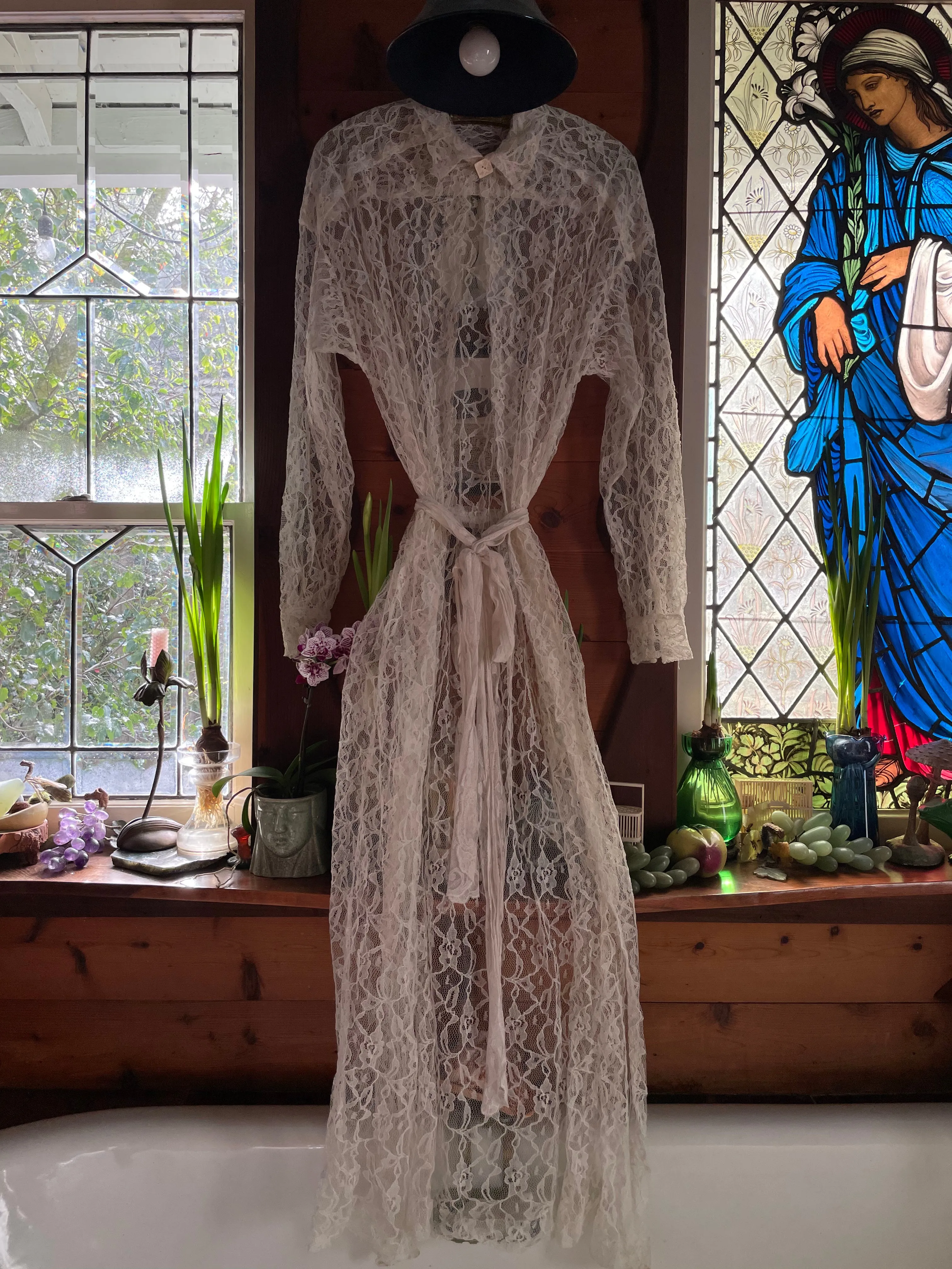 Reserved 1930s Full Length Lace Boudoir Jacket