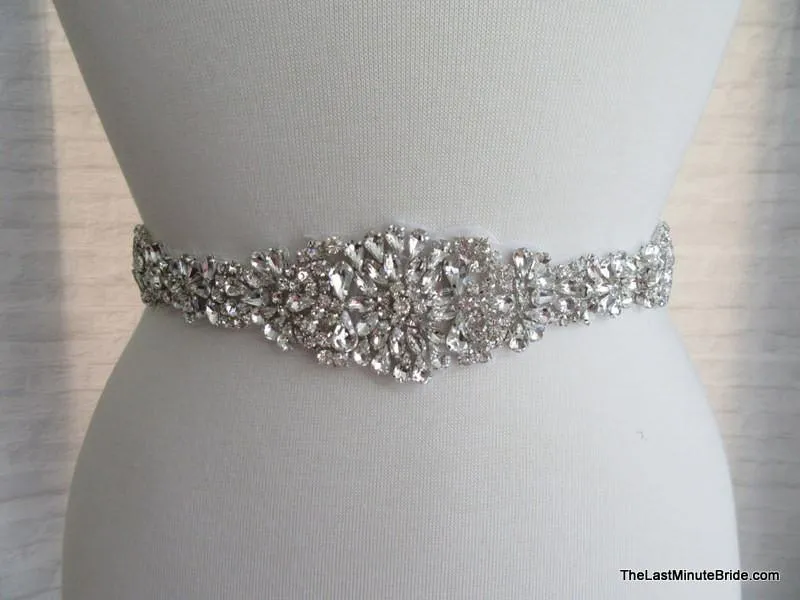 Rhinestone Beaded Belt Style: Paris 13.5" long (more colors)