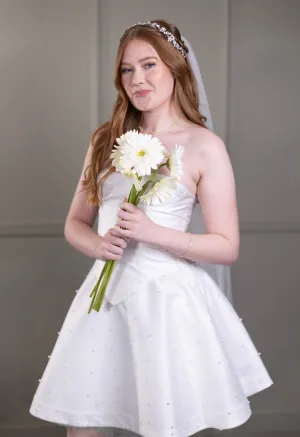 Rhinestone Crystal Bridal Headband, Silver Vine and Flower Hair Chain