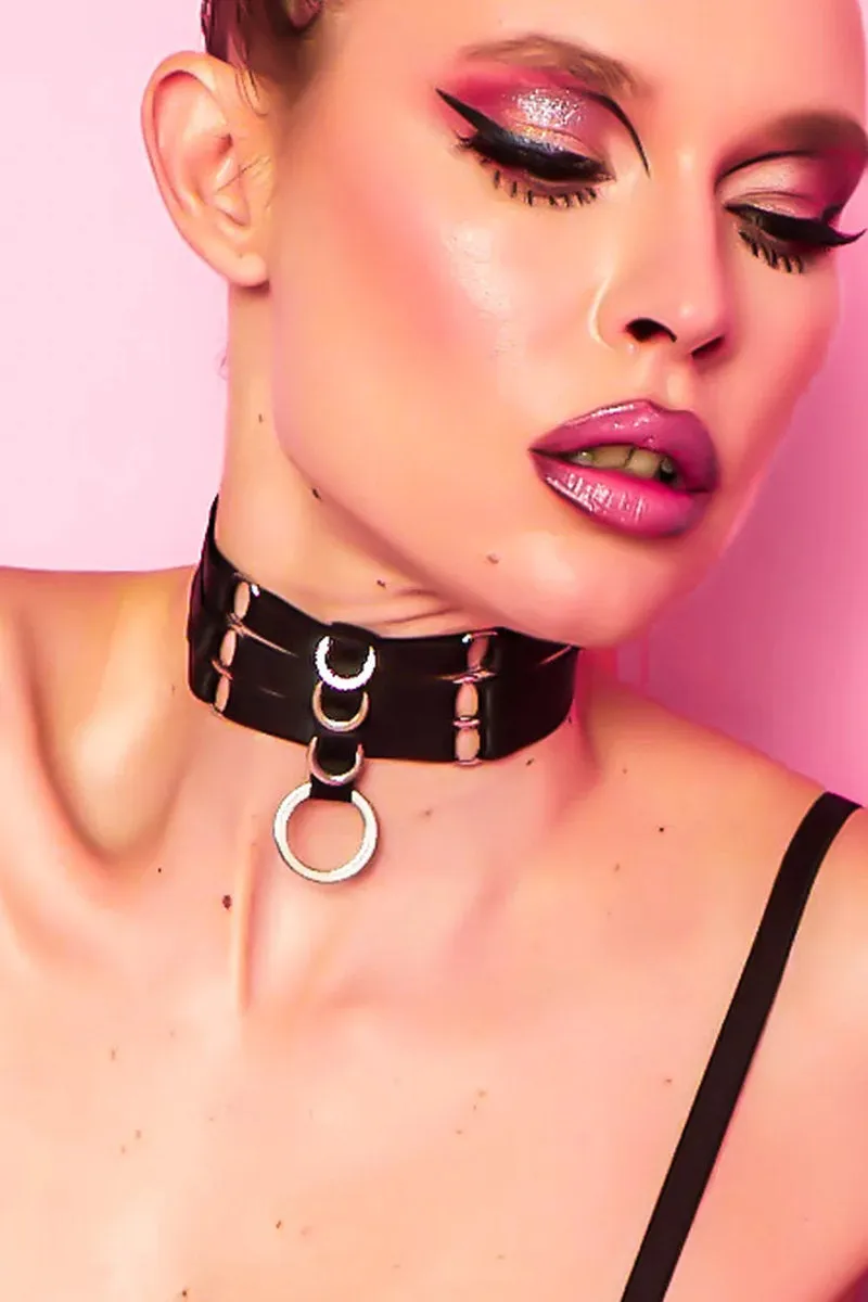 Rolling Halo Choker - Black/Silver