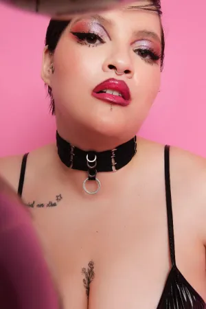 Rolling Halo Choker - Black/Silver