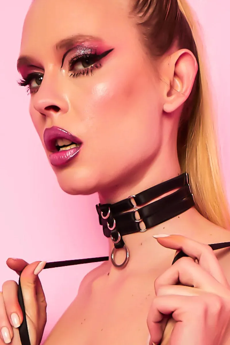 Rolling Halo Choker - Black/Silver