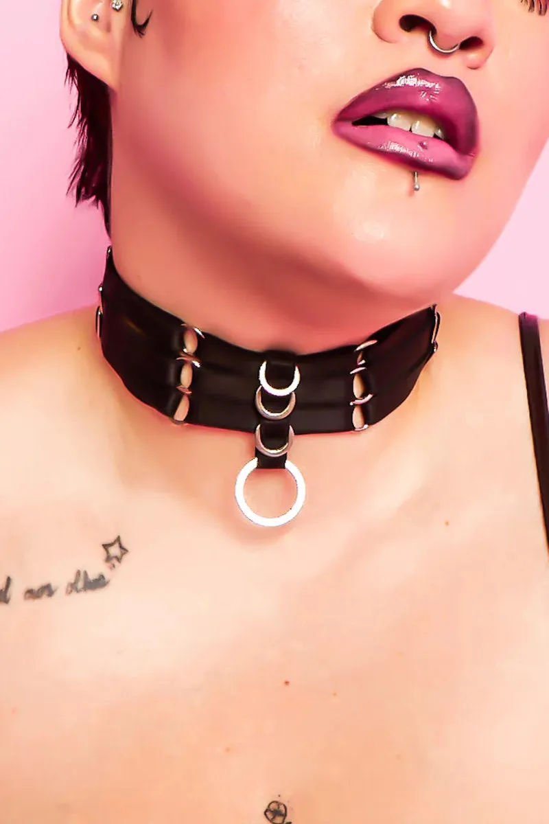 Rolling Halo Choker - Black/Silver