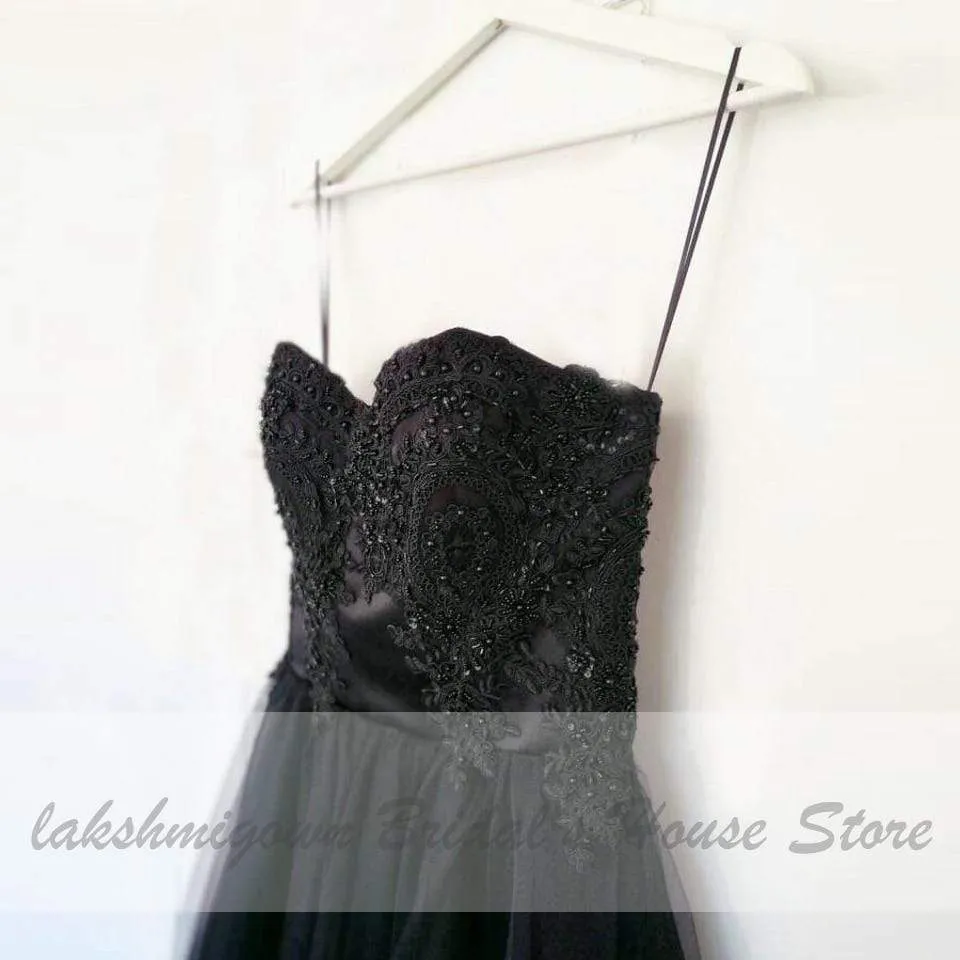 Roycebridal Gothic Black Wedding Dress Women New Sexy