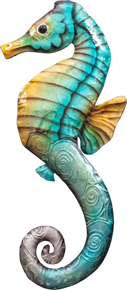 Rustic Seas Seahorse Wall Décor 15", Metal & Capiz