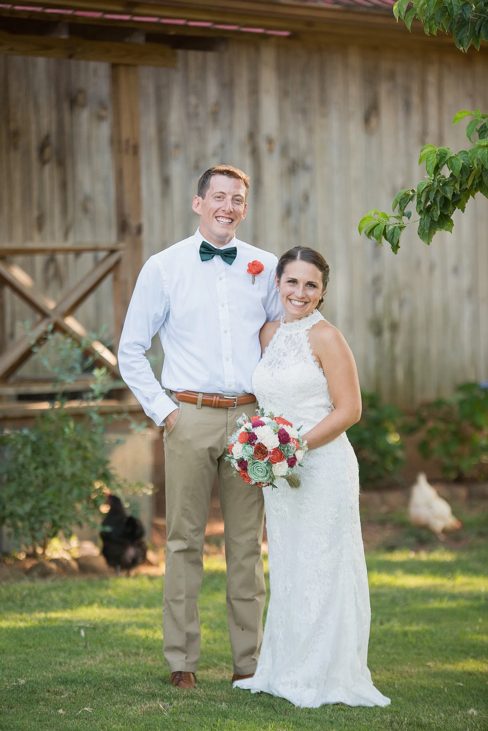 Sage, Burnt Orange, Burgundy, and Ivory Bouquet with Baby's Breath and Greenery
