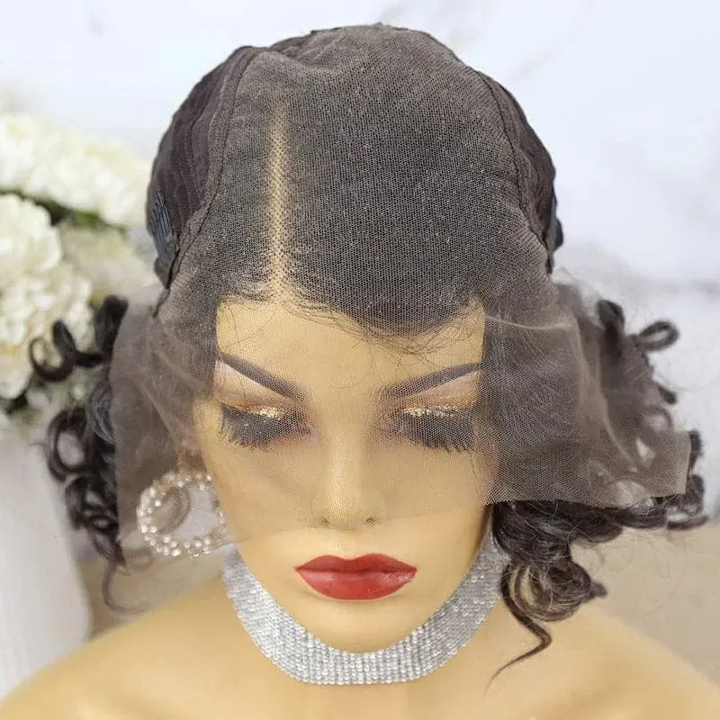 Salt & Pepper 13x6 Lace Front Bob Wig Loose Deep
