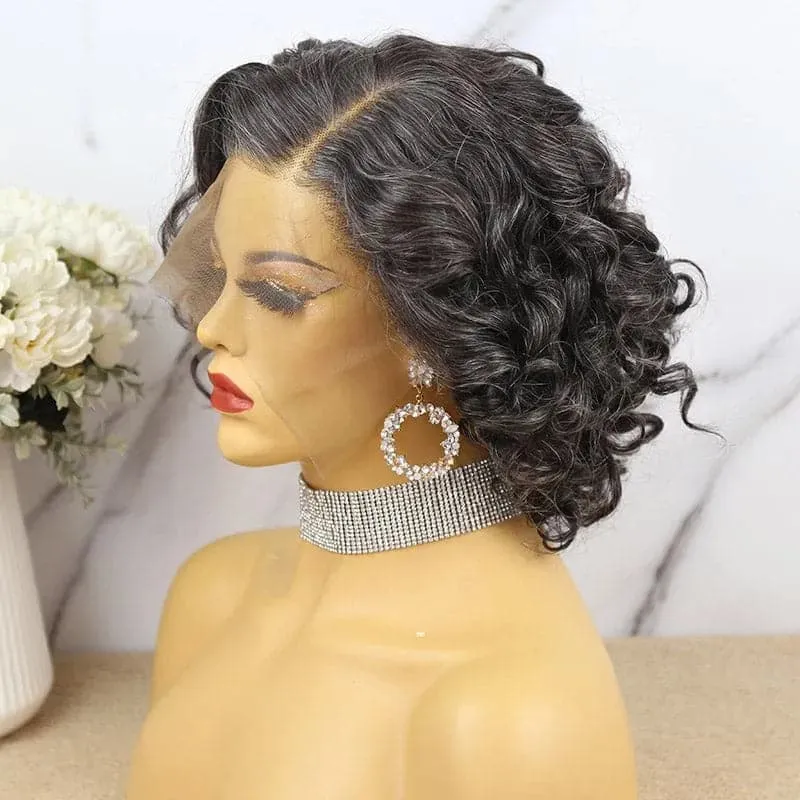 Salt & Pepper 13x6 Lace Front Bob Wig Loose Deep
