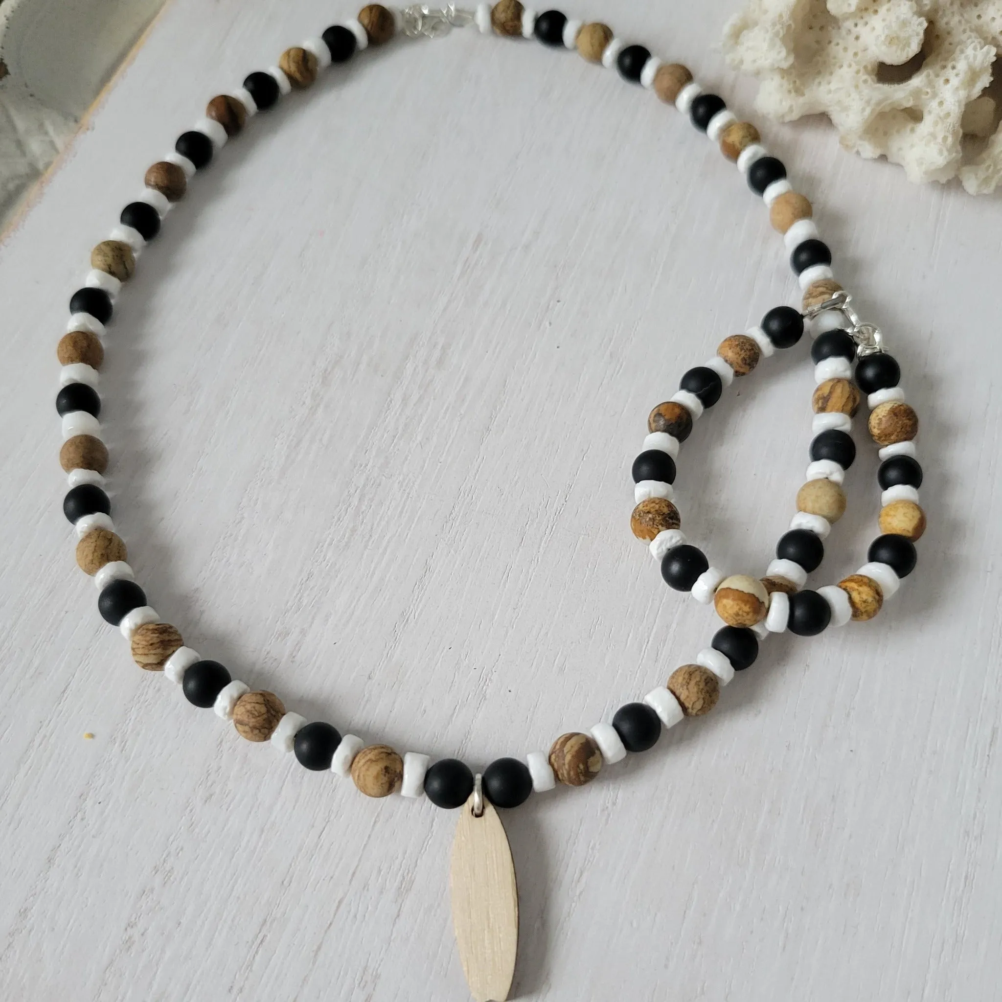 Salty Kids Surfboard Necklace and Bracelet - Set Or Each