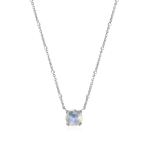 Samuel B. Rainbow Moonstone Solitaire Birthstone Sparkle Necklace - June