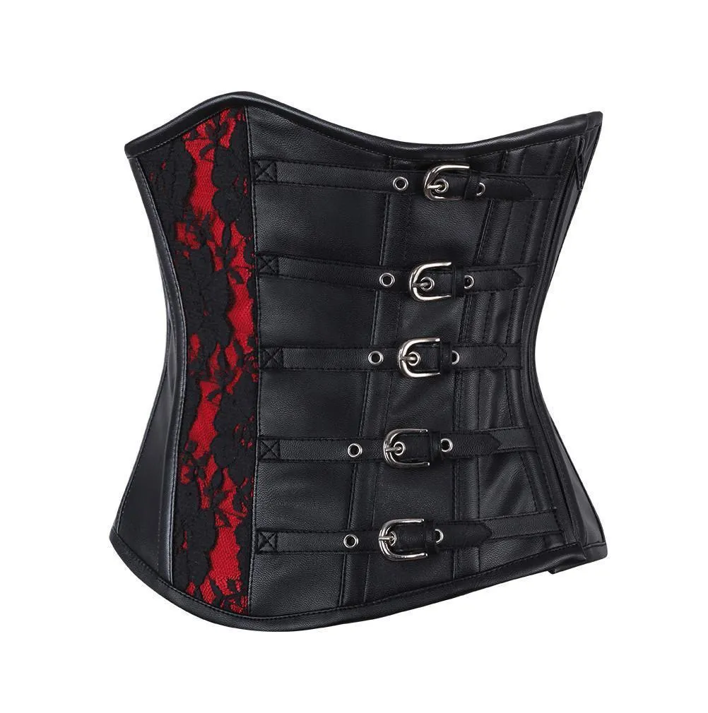 Sasha Genuine Leather Gothic Underbust Corset