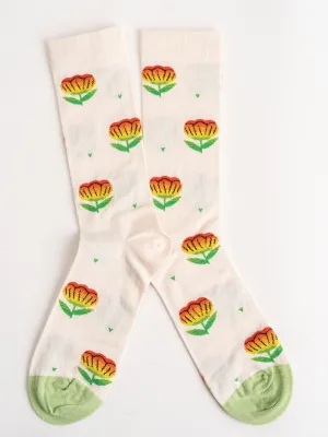 short sock - flowers