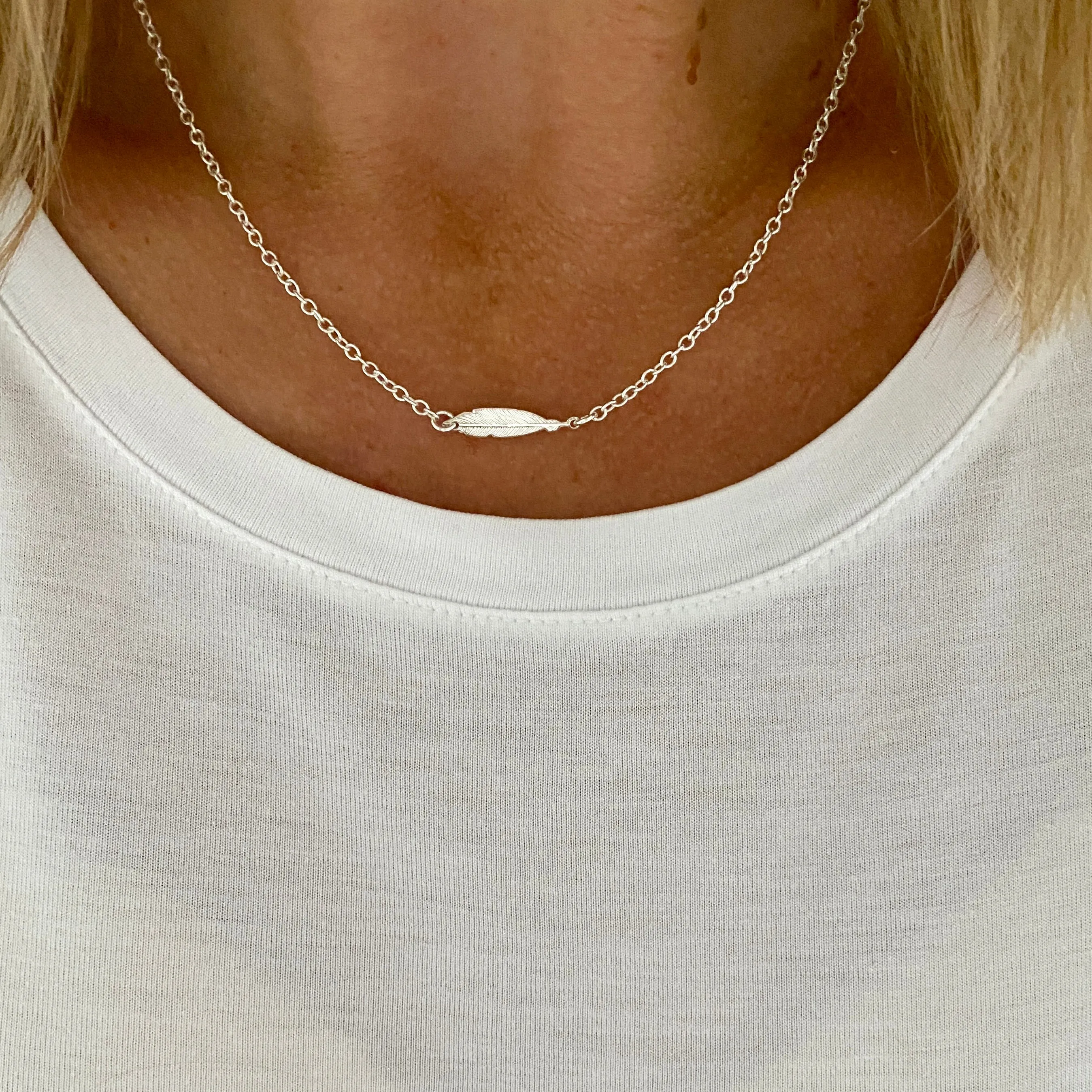 Silver Feather Necklace