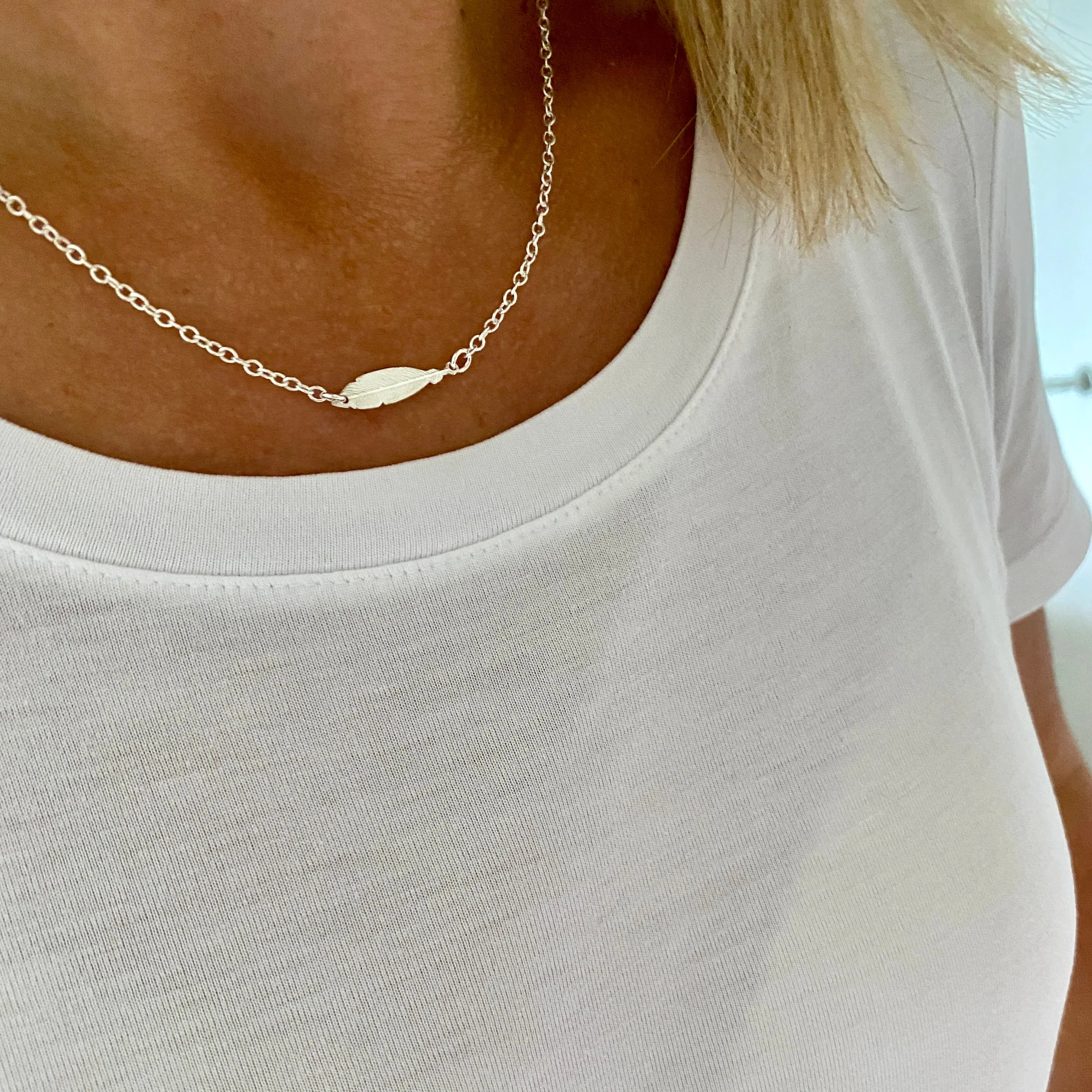 Silver Feather Necklace