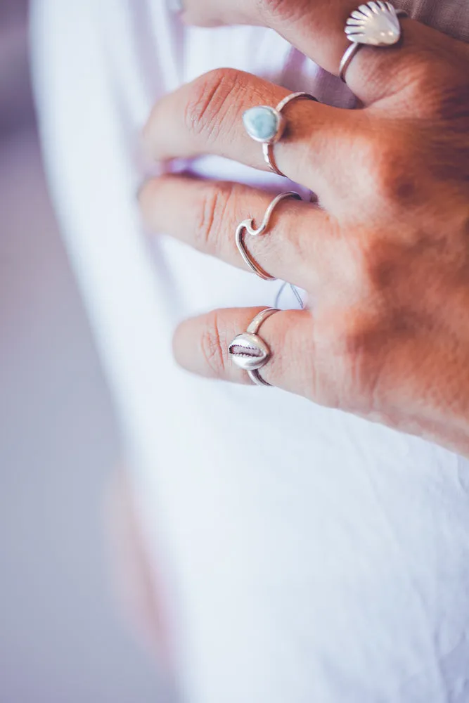 SILVER SHELL RING