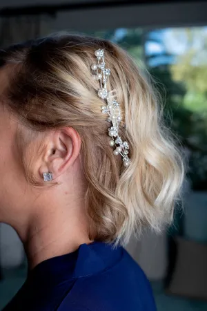 Silver Wave and Pearl Bridal Hair Comb
