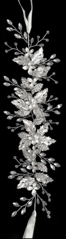 Size 11" 1st Class Bridal 5382C Silver Hair Accessory