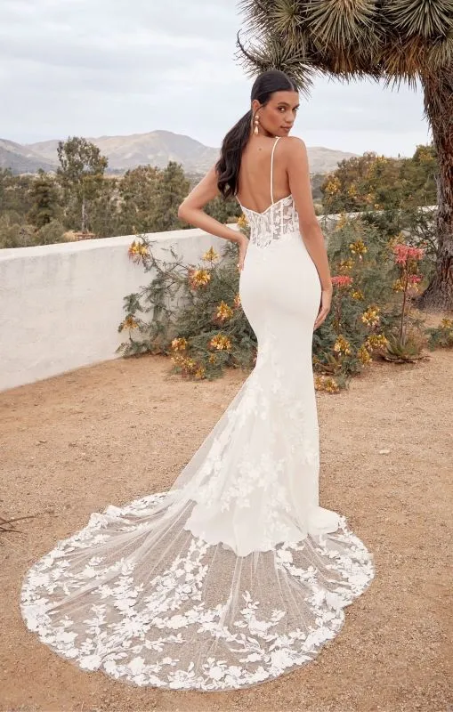 Size 12 Casablanca BL429 Arizona Ivory/Nude/Ivory Gown