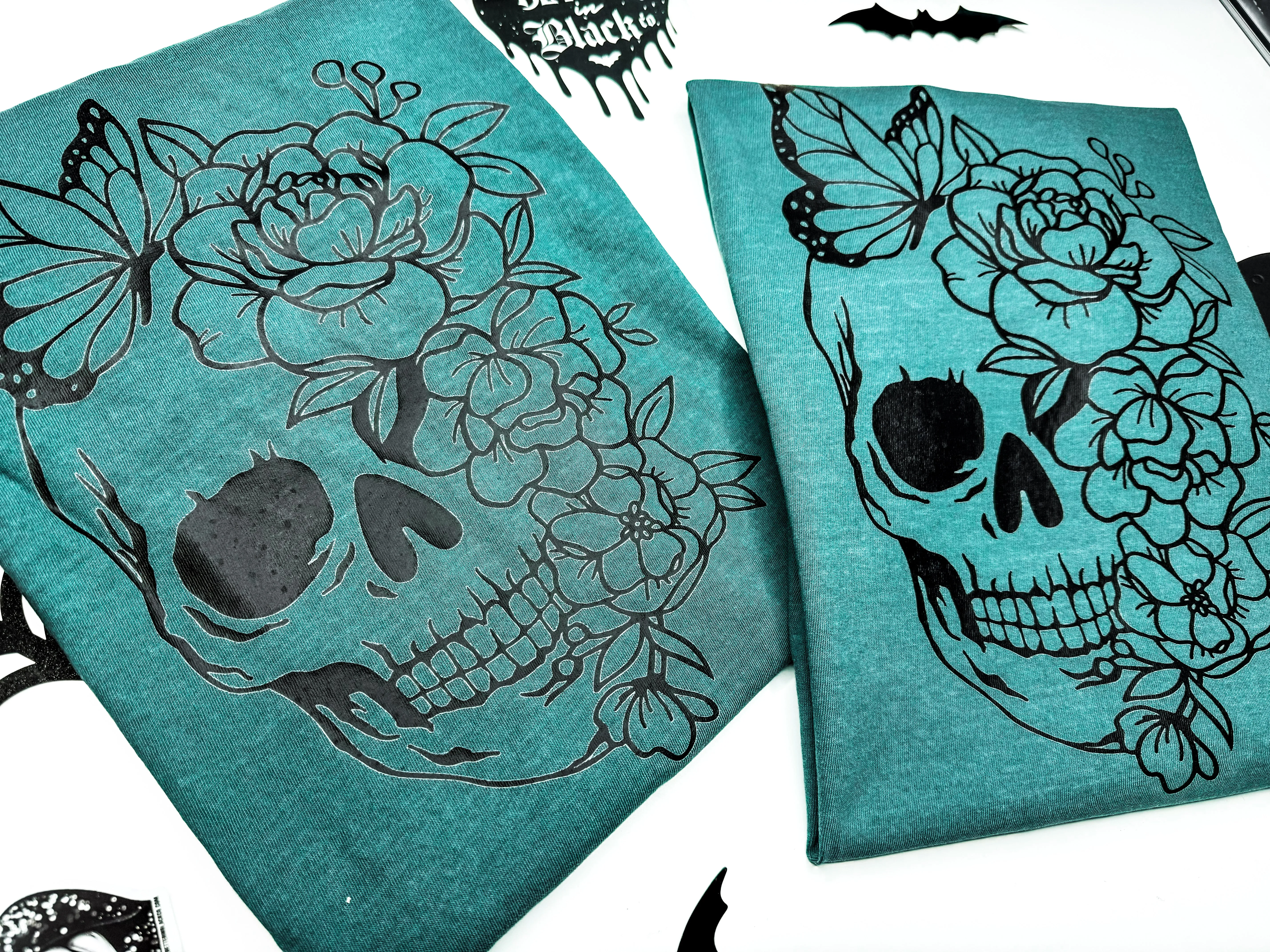Skull In Bloom  -  Adult Unisex Tee - Comfort Colors