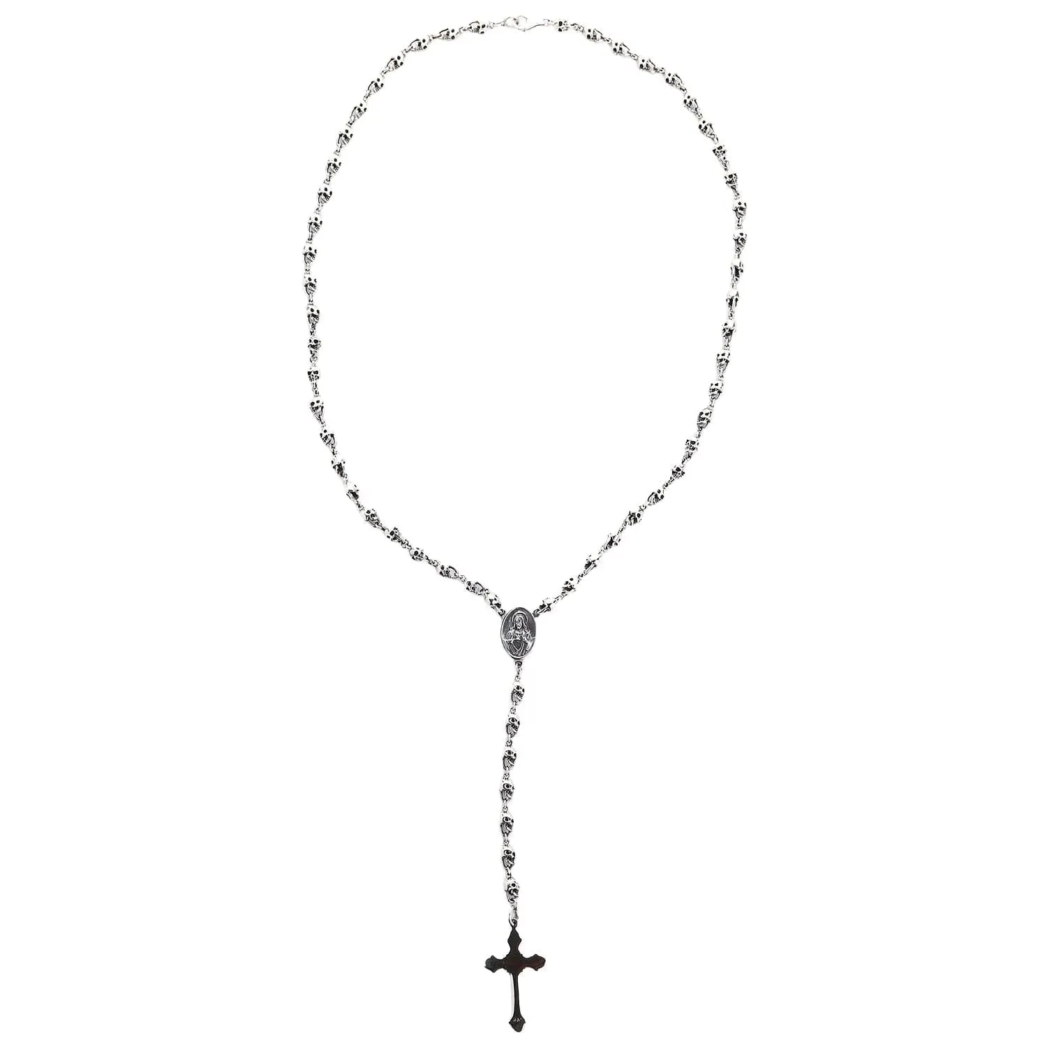 Skull Jesus Sterling Silver Chain Gothic Necklace