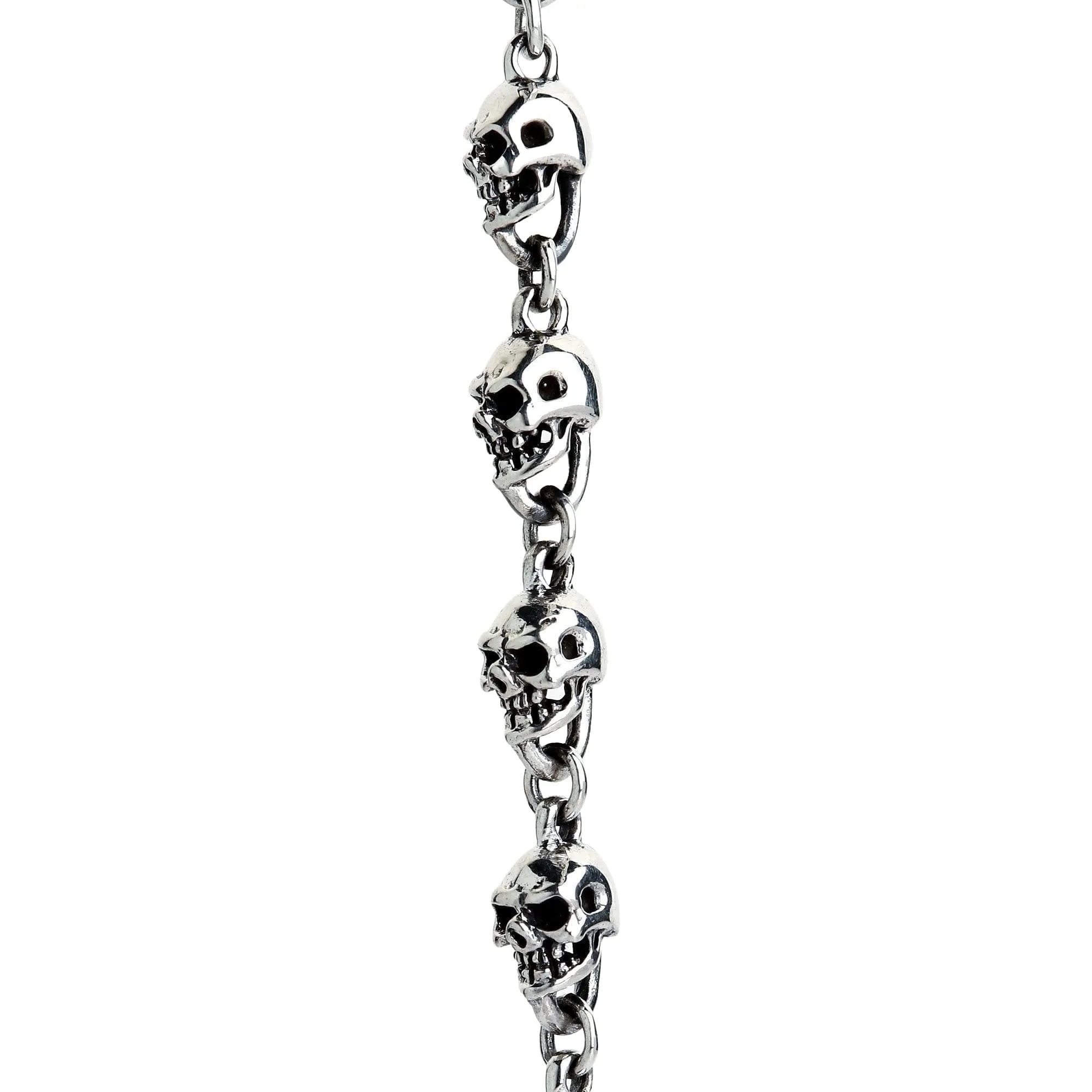Skull Jesus Sterling Silver Chain Gothic Necklace
