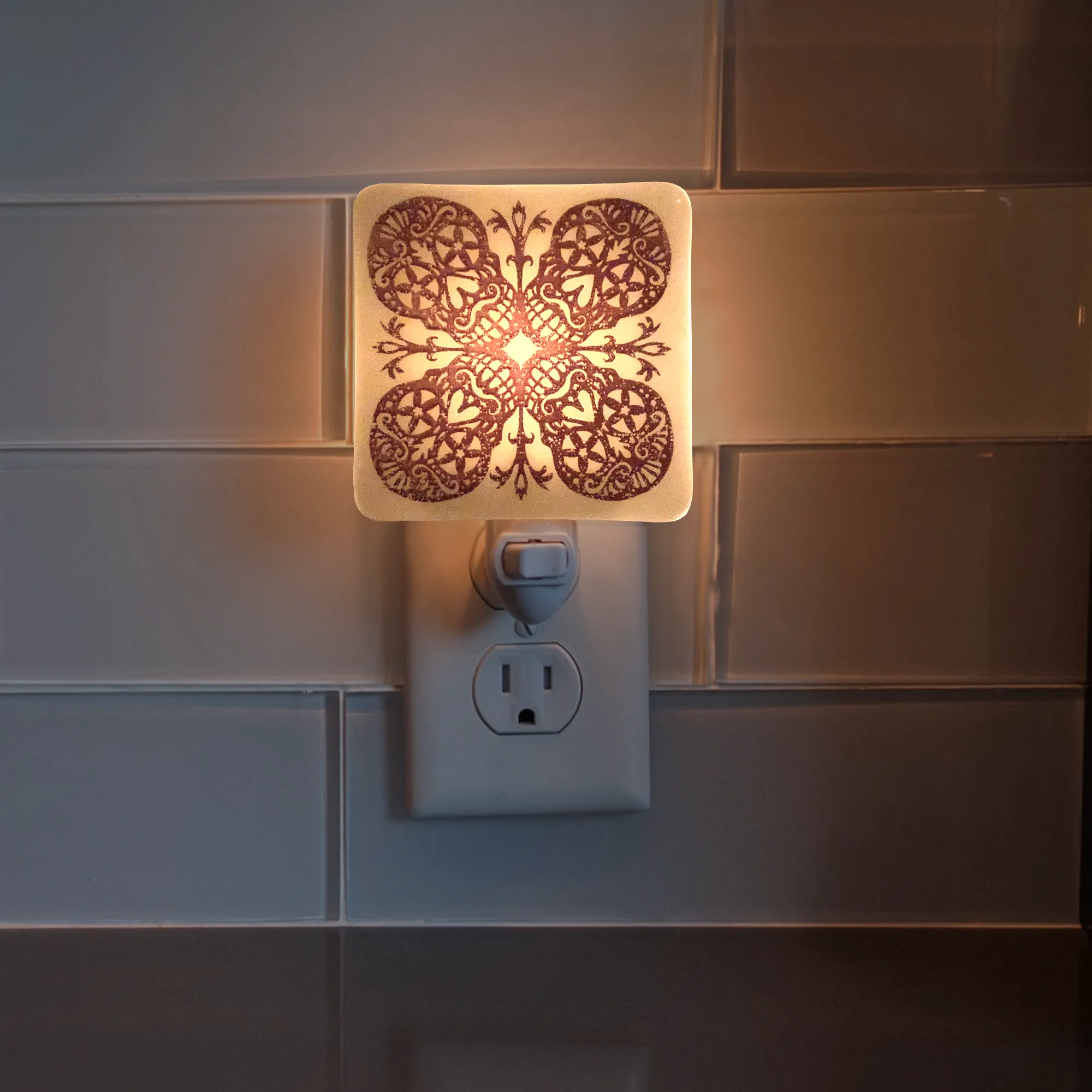 Skull Kaleidoscope Pattern Night Light