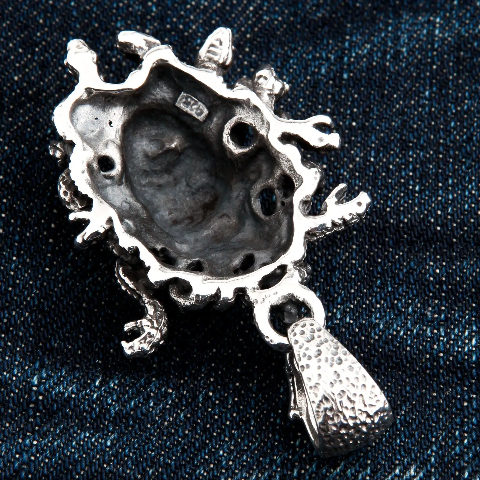 Snake Head Gorgon Medusa Sterling Silver Gothic Pendant