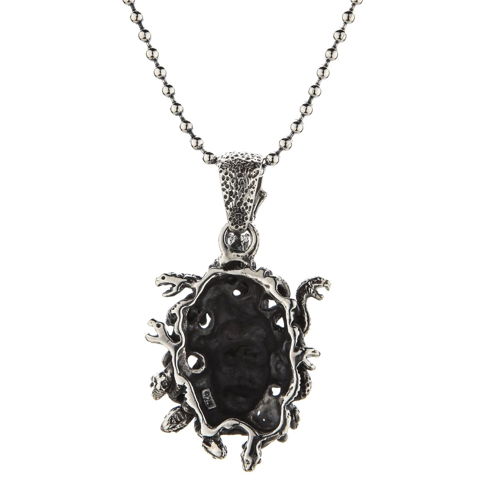 Snake Head Gorgon Medusa Sterling Silver Gothic Pendant