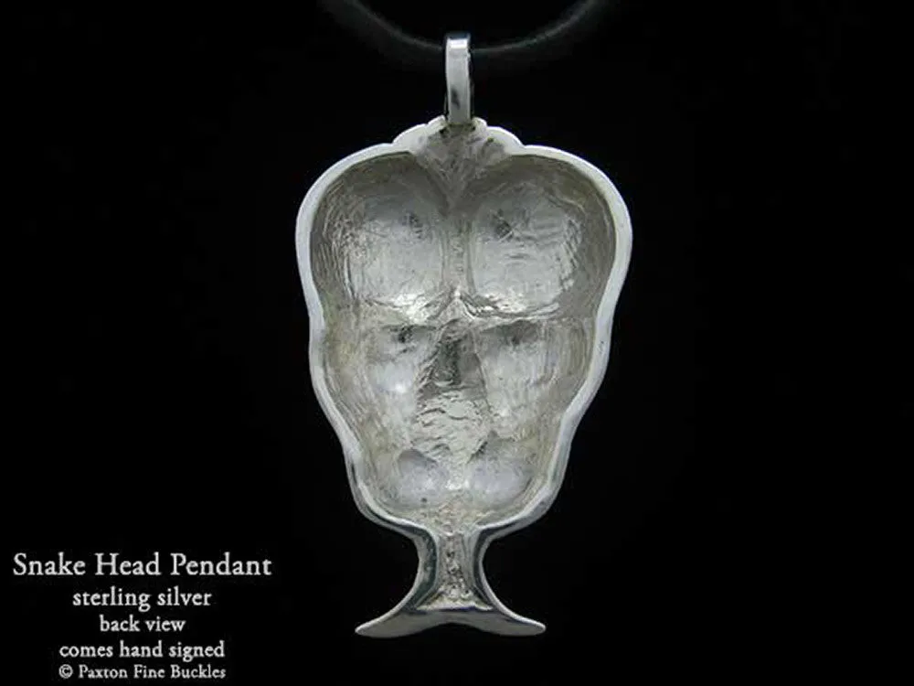 Snake Head Pendant Necklace Sterling Silver