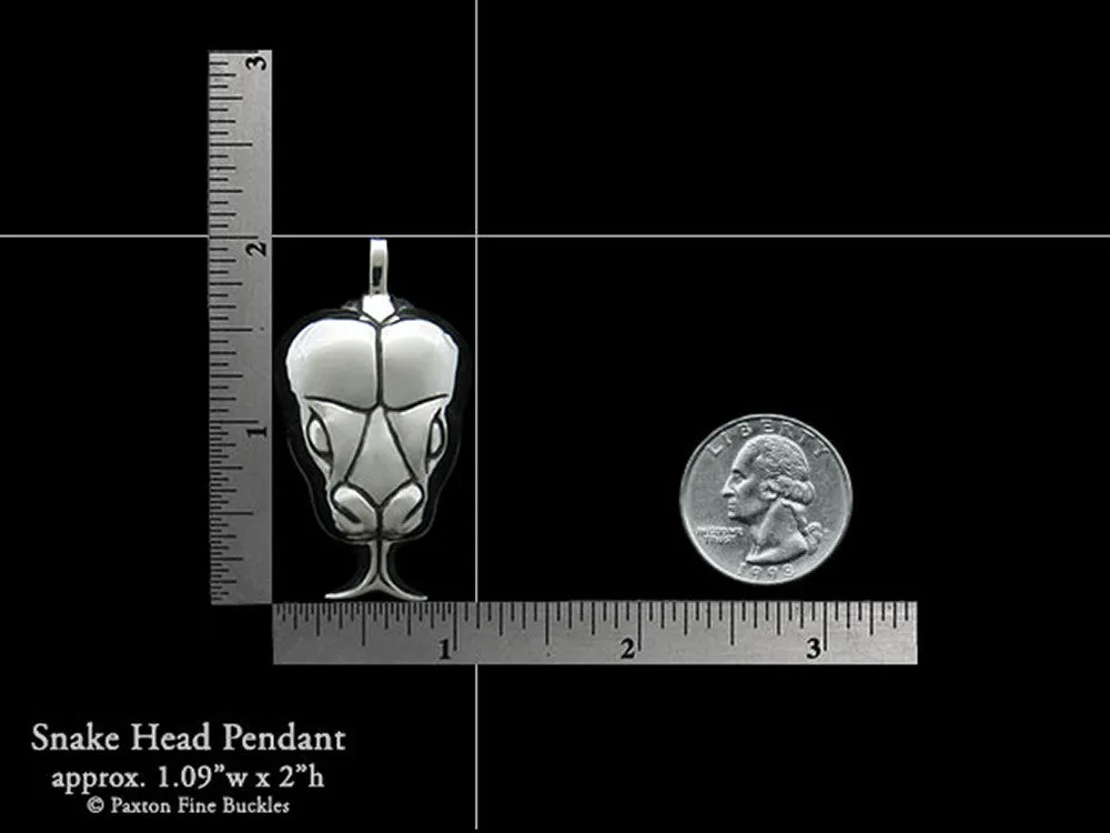 Snake Head Pendant Necklace Sterling Silver