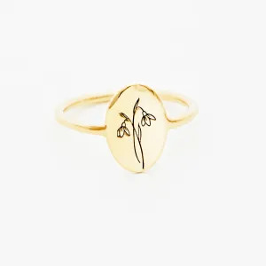 Snow Drop Ring - January Flower