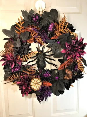 Spider Halloween Wreath 22"