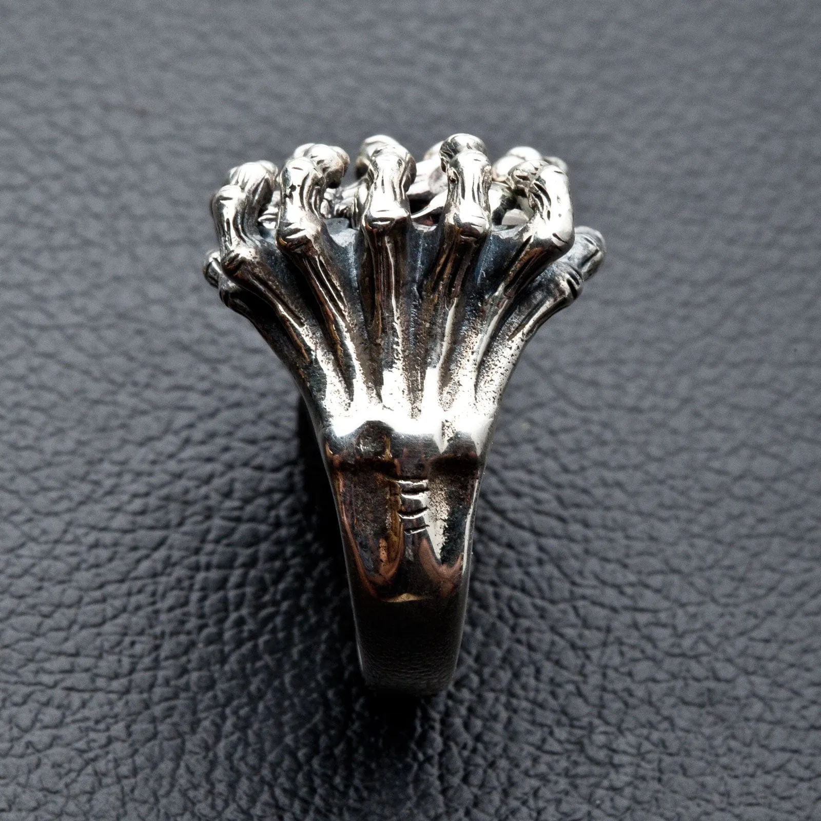 Spider Skull Sterling Silver Ring