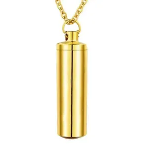 Stainless Steel Cylinder Cremation Necklace
