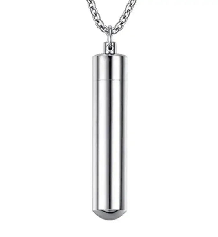 Stainless Steel Cylinder Cremation Necklace