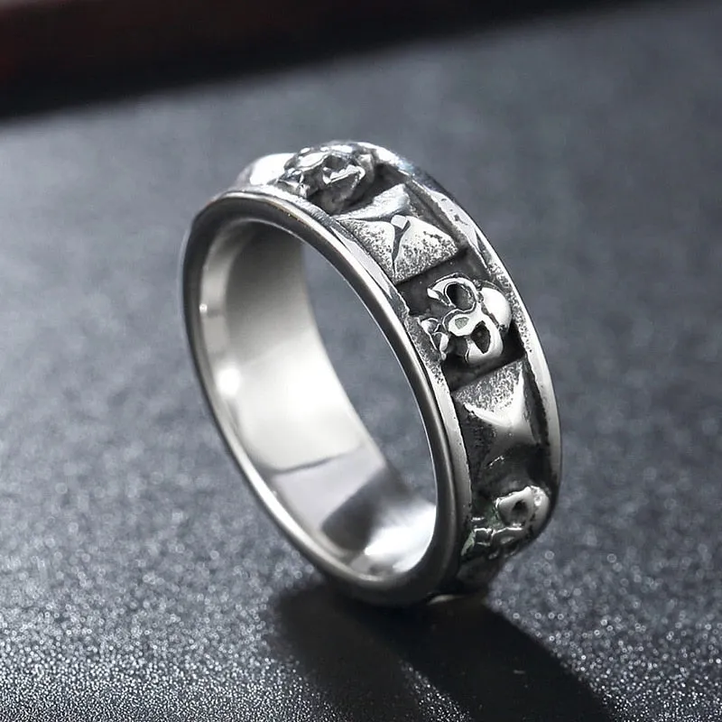 Stainless Steel Gothic Skull Ring Punk Hip Skull Ring