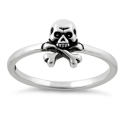 Sterling Silver Jolly Roger Skull Ring